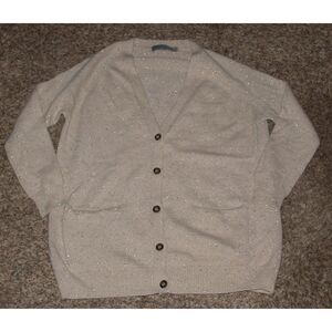 STITCH PLAY Sparkly Speckled Sz Small Lightweight Wool Blend Cardigan Sweater